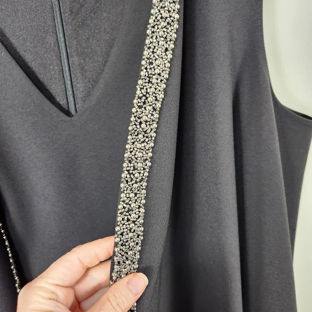 Adrianna Papell NWT Womens Black Crepe Cold Shoulder Cape Sheath Dress Sz‎ 14W